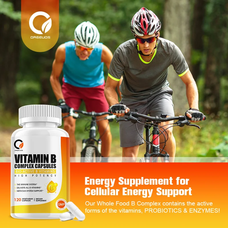 Orgeuos Vitamin B1 B2 B6 B12 Complex Powder Capsules 60pcs Vitamin B Complex Capsule