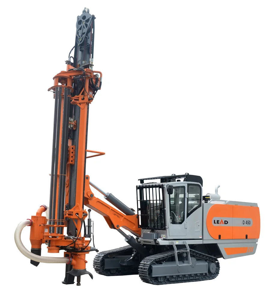 Heavy duty portable diesel hydraulic dth bench drilling rig for mine and quarry D450