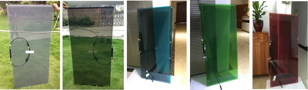 CDTE Red 40% 50%Transparent Thin Film Solar Panel For BIPV