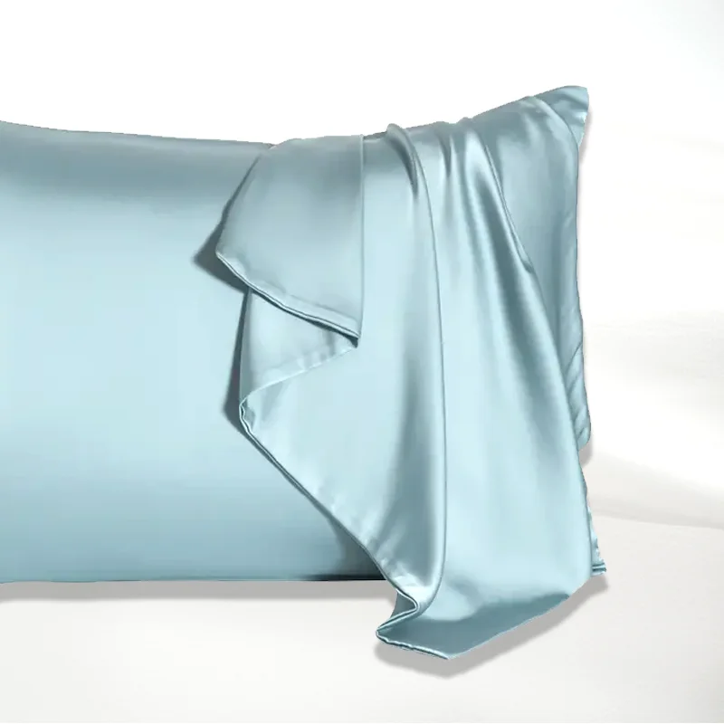 New silk pillowcase 70% silky anti-wrinkle high quality silk pillow case envelope style embroidered logo silk pillowcase