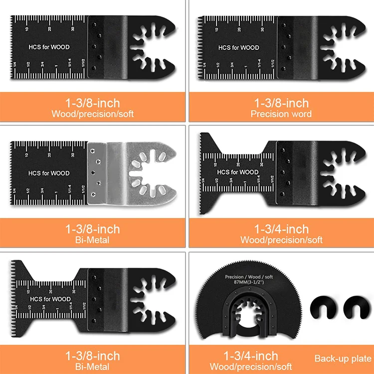 24pcs/set Universal Wood Metal Oscillating Multitool Quick Release Saw Blades