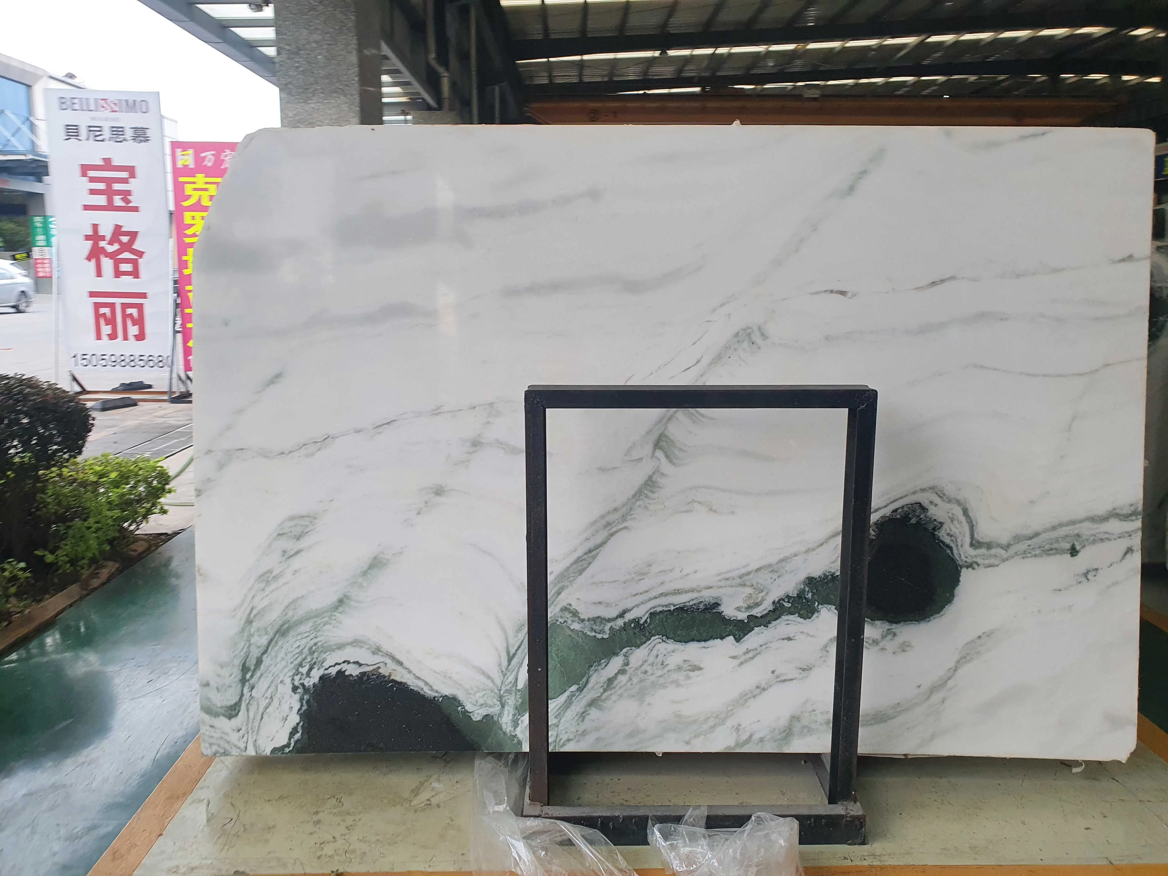 BOTON STONE Wholesale Natural Stone Countertop Wall Cladding Slab Stair Floor White Panda Marble Tile