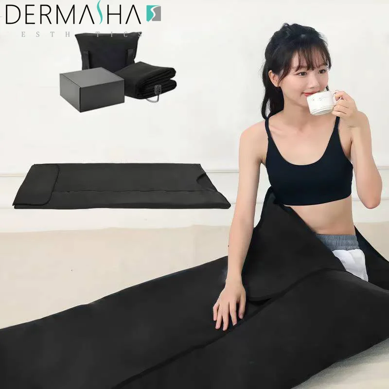 Hot sale professional body physiotherapy nourishing skin fat reduction home use black sauna blanket