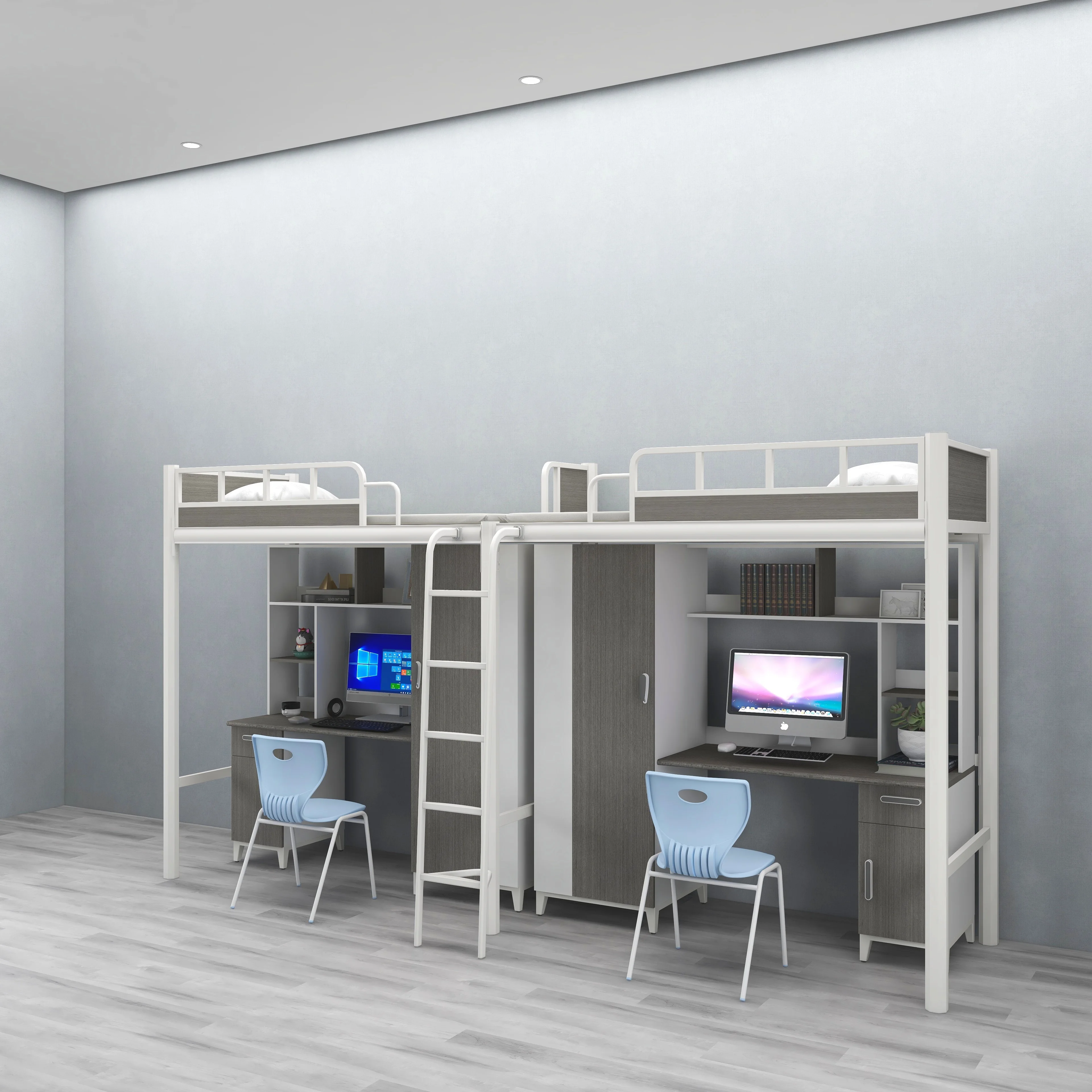 TongSheng Suppliers Bunk Two Levels Desk Beds For Dormitory Children Student