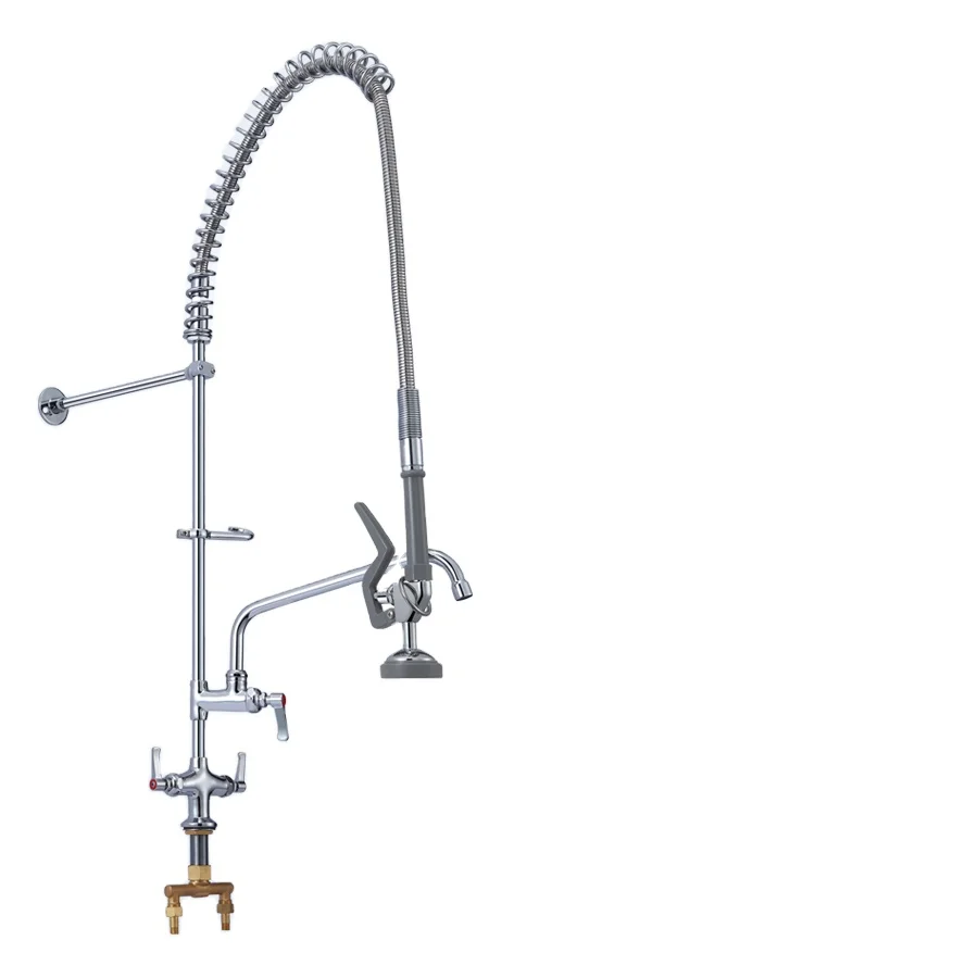 Jiangmen Kaiping Deck Mount 2 Handle Kitchen Plumbing Faucet Pre-Rinse Spray Unit for Dishwasher with CUPC Certificate