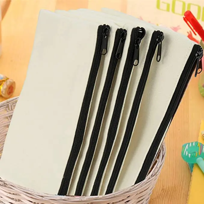 Custom logo portable canvas pencilcanvas pencil case for kids