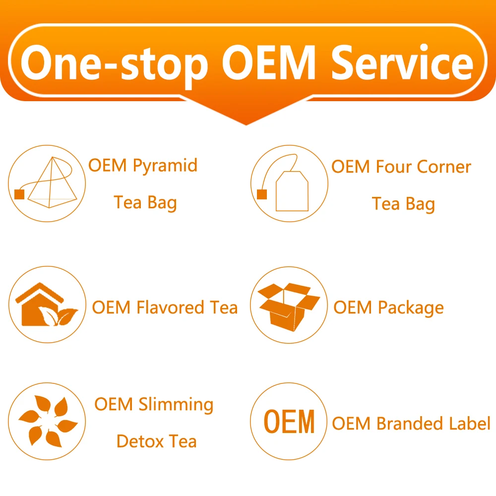 
Private Label Custom Cherry Blossom Organic Osmanthus Raspberry Leaf Orange Fruit Essence Ginger Flavored Tea 