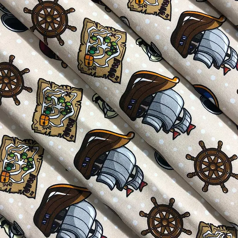 
Custom 92%C 8%SP cotton lycra fabric digital printing NO MOQ printed baby fabric for shirt 