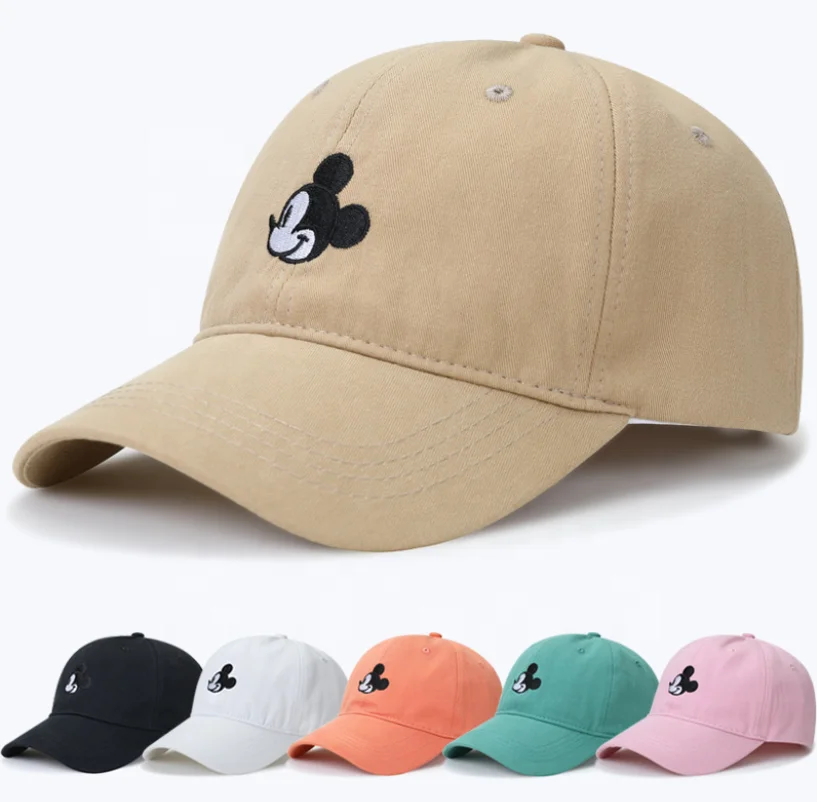 Brown Mouse Adjustable Custom Embroidery Washed Twill Cotton Mickey Disney Dad Hat Baseball Cap
