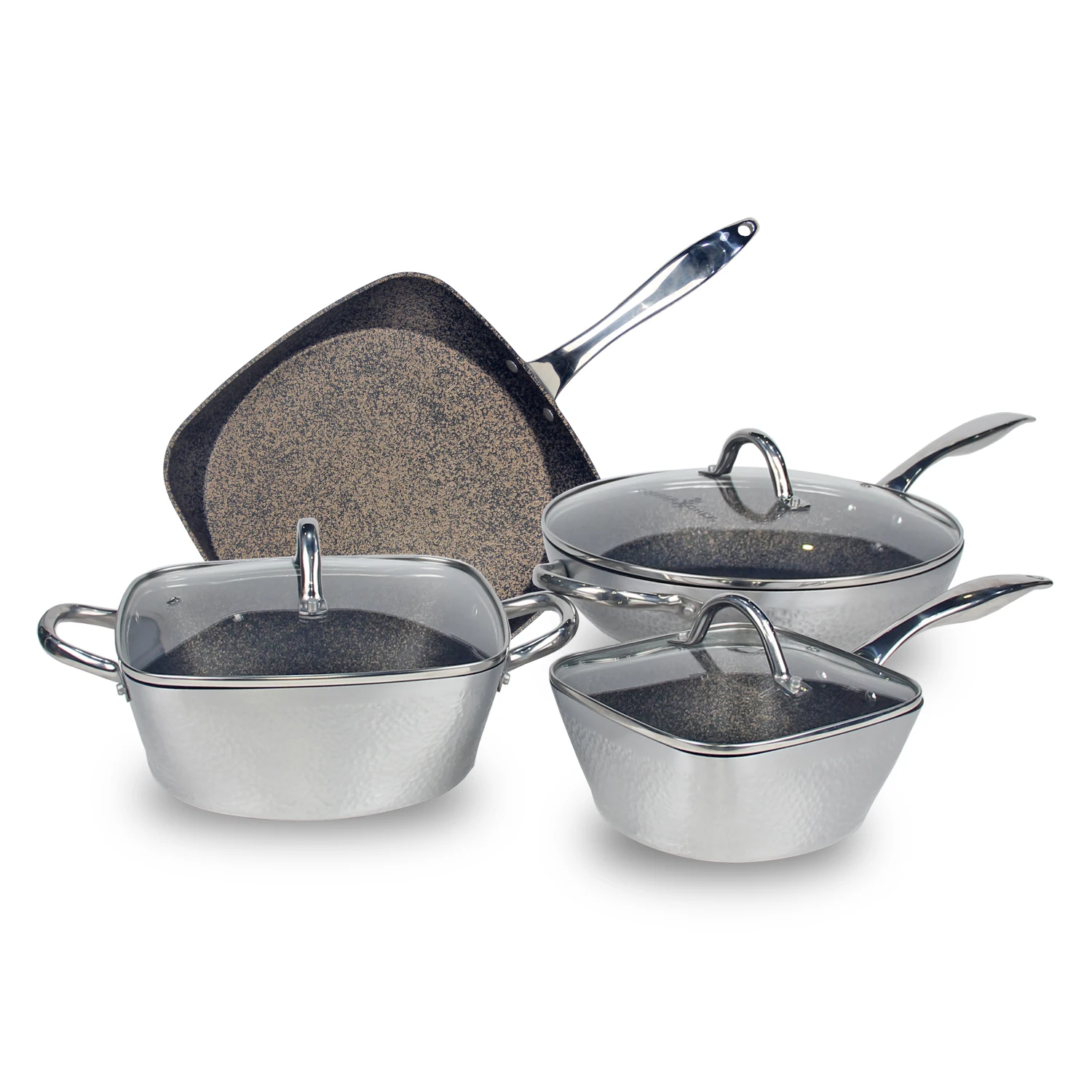 pressed cookware 4 pcs Frying pan/pan/soup pot/Saucepan  in one coock ware