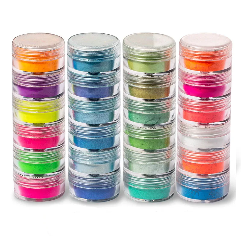 Popular Nail Candy Halo Dye Powder ,Ultrafine Luminous Pearlescent High-Gloss Halo Powder,Neon Pigment Nail  Powder .