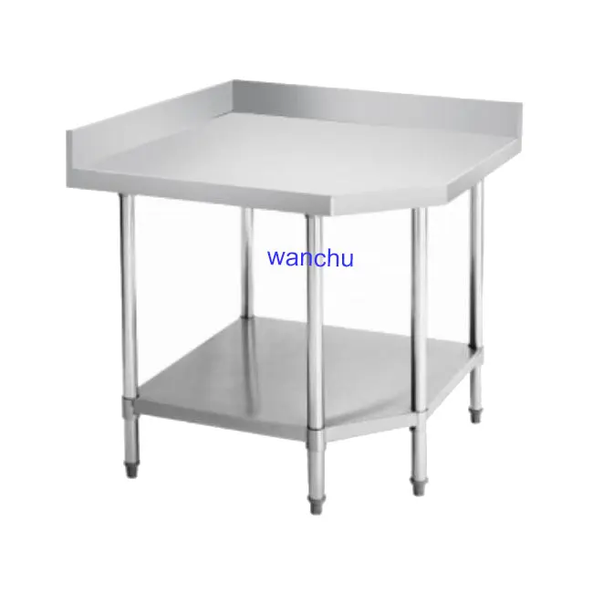 Commercial Work Table Industrial Stainless Steel Food Prep Table with Wheels for Restaurant Kitchen Workbench Equipment Factory