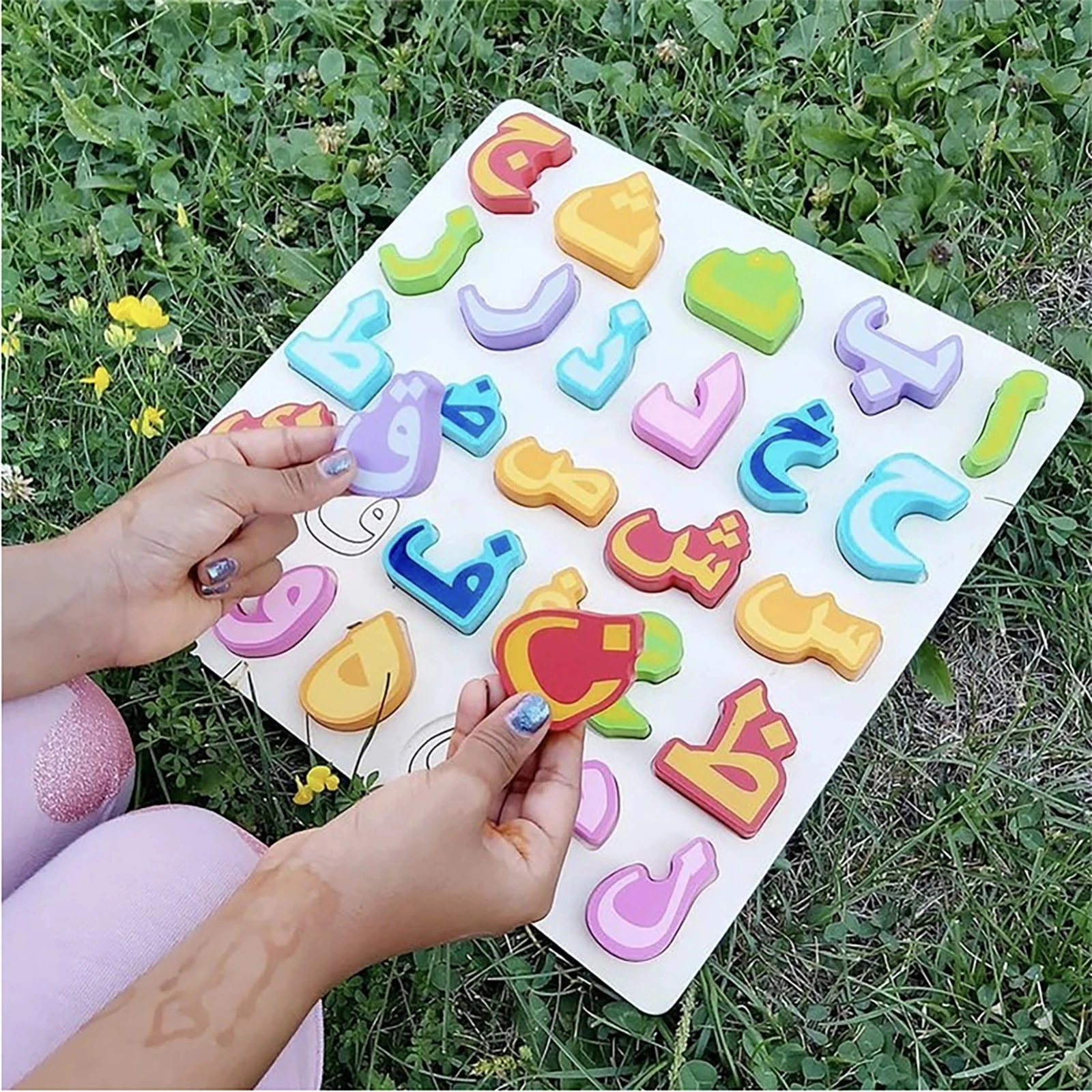Alphabet Number Jigsaw Puzzles Board Early Educational kids new spell and learn arabic puzzle