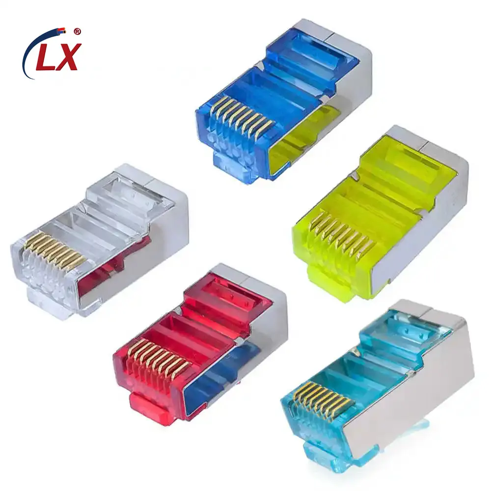 Best Wholesale Price Mini  Custom Cat5e Cat6 Cat6a Cat7  Cat7a Gold Plated Metal 8 Pin RJ45  Network Cable Connector Plug