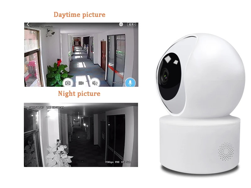  Беспроводная ip-камера видеонаблюдения 1080P HD 360 с ночным видением и записью в