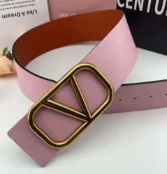 2023 Newest Ladies coat waist accessories Luxury genuine leather Reversible 7CM Width Pink Designer Belts for women