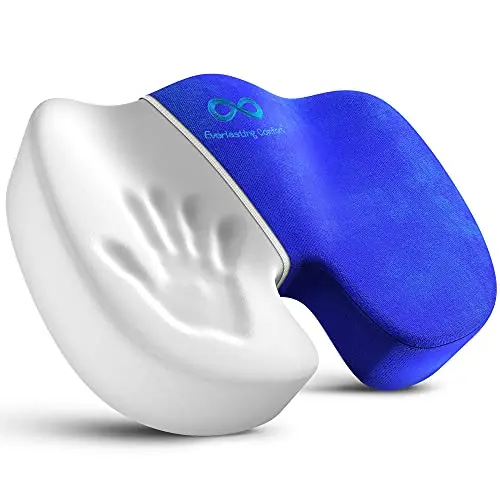 COOLING BEDREAMY Everlasting Comfort Office Chair Seat Cushion for Back, Coccyx, & Tailbone Pain Relief (Blue)