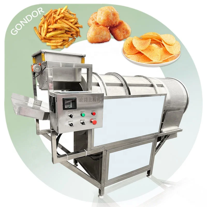 Drum and Powder Spray Potato Crisps Automated Stain Steel Snack Automatic Chip Seasoning Machine for Corn Puff
