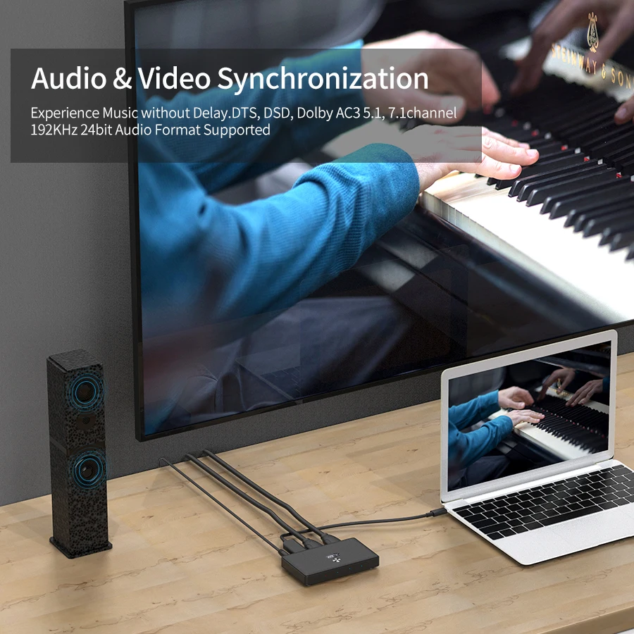 4K HDMI Video Splitter Switch Switcher 1 Input 2 Output for XBOX 360 PS4 Smart Android HDTV with remote control