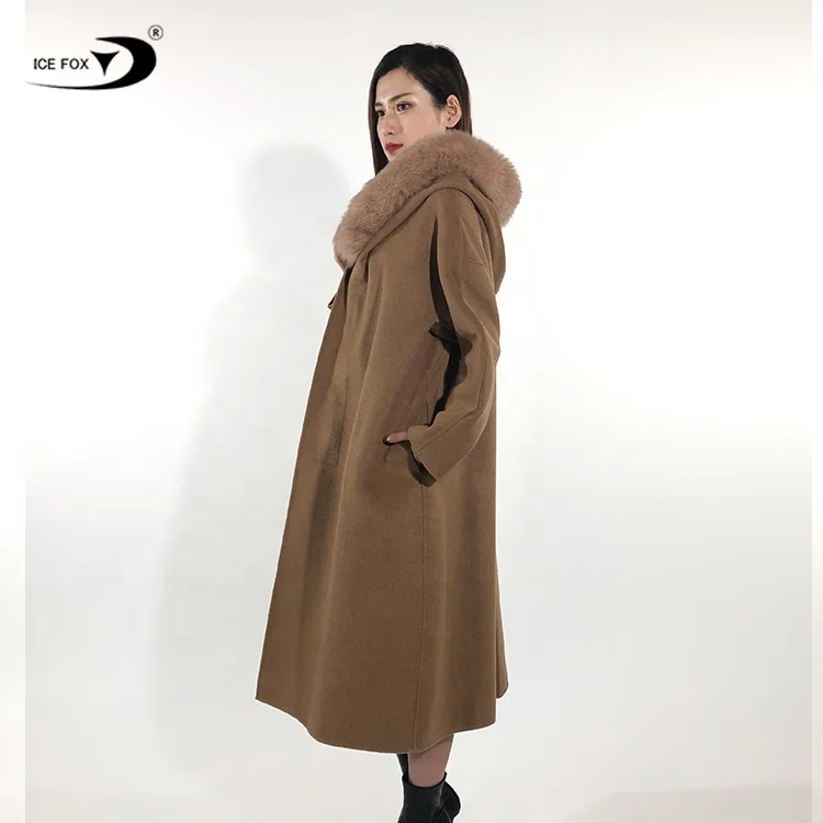 Fur And Wool Coat Affordable Wholesale From China Luxury Cashmere Coat Fox Fur
