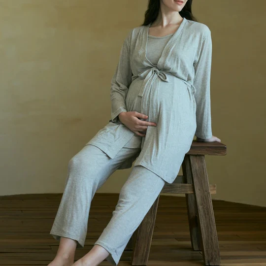 wholesale maternity soft pajamas set lounge wear Nursing Sleep Set 100%cotton pregnancy and breastfeeding pajamas for women set