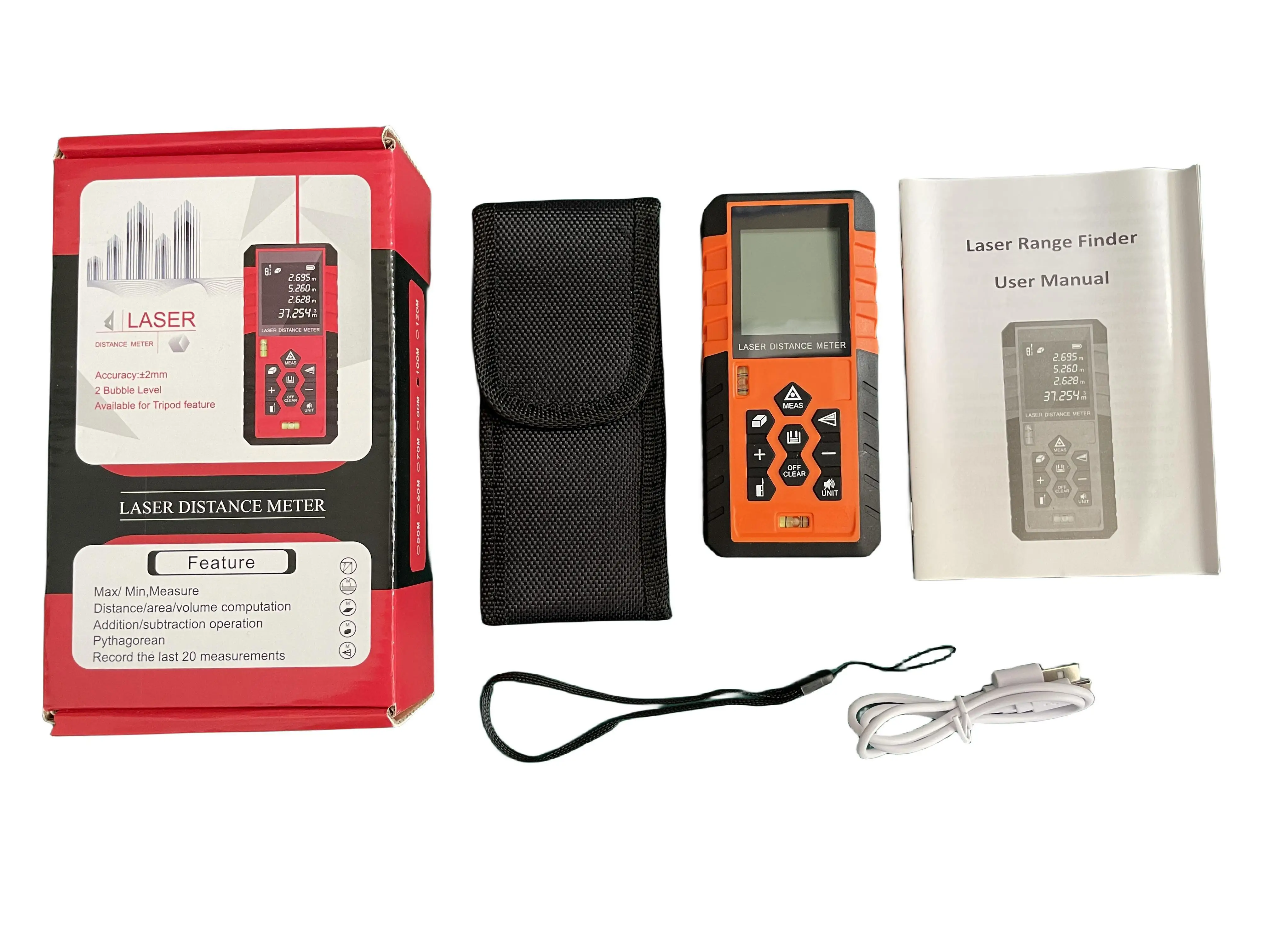 Green Laser Distance Meter Digital Range Finder 100m 80m 60m Rangefinder Lazer Tape Measure Ruler Roulette Measurer Tool