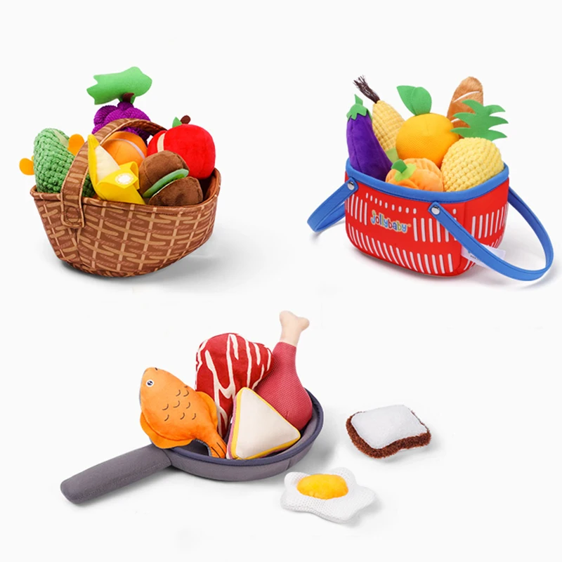 Мягкая плюшевая ткань для кухни на заказ корзина фруктов и овощей набор игрушек детские плюшевые игрушки корзины