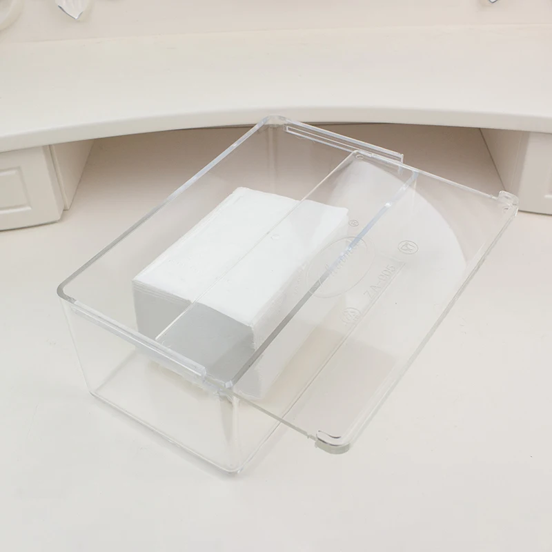 Acrylic Clear Tissue Box Cover Rectangular Napkin Car Office Paper Holder Case