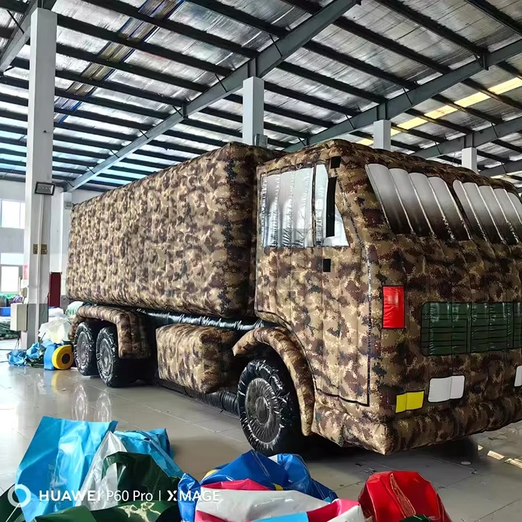 High Quality PVC inflatable false target Phantom target customized Inflatable truck artificial truck for sale