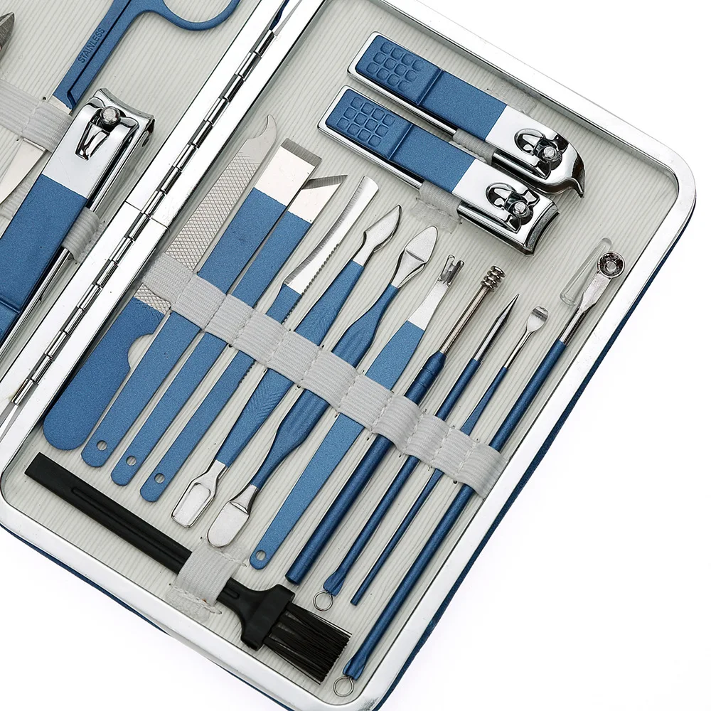 18pcs professional stainless manicure set manicure kit pedicure set for nail salon and family use