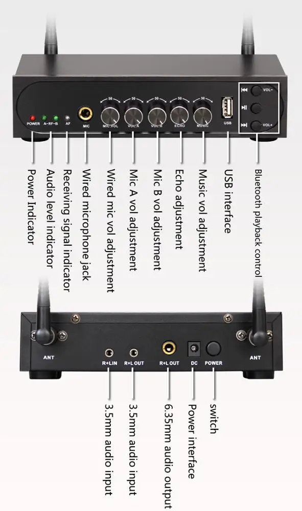 Портативный Bluetooth Воротник микрофон системы с 2 ручной для сцены церкви Вечерние