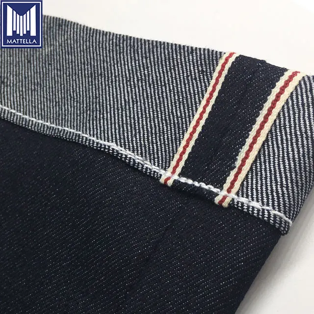 Low wholesale price small quantity japanese stretch twill denim fabric selvedge raw denim