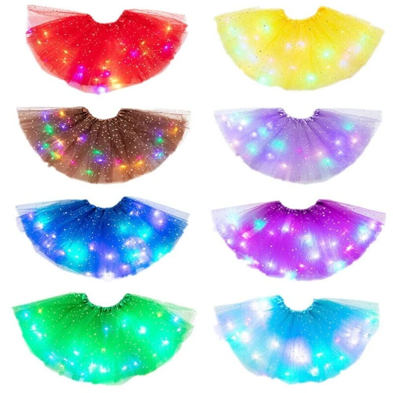 Tutu Ballet Dancing Skirt Girls LED Light Up Tutu Ballet Skirt Princess Luminous