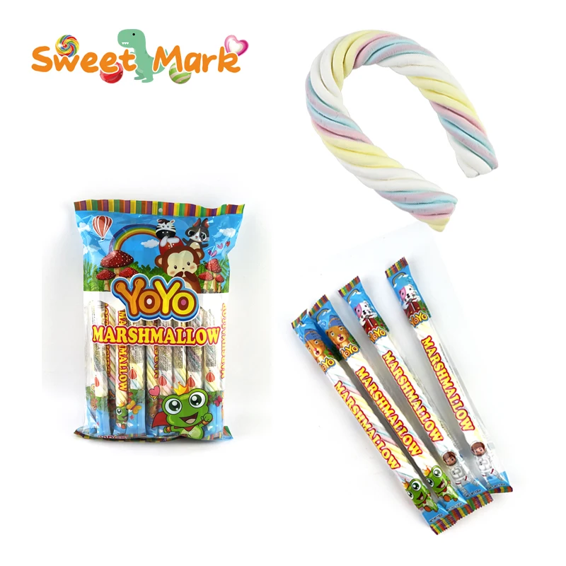 YoYo Long Twist Marshmallows Sweet Soft Marshmallow Candy