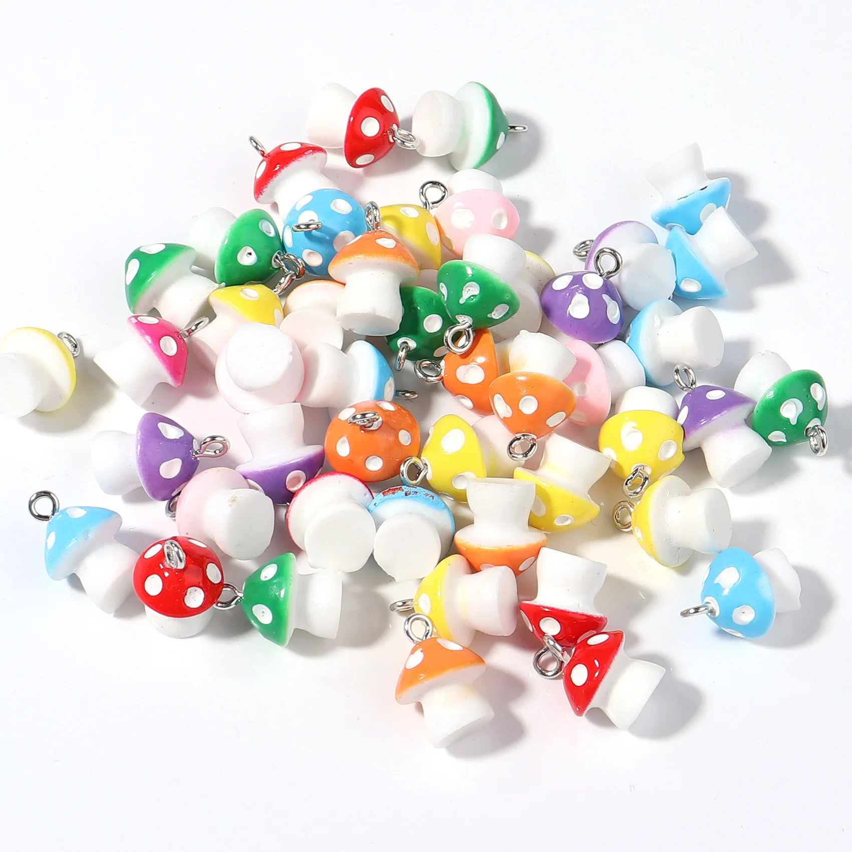 3D Cute kawaii Kids Cartoon Mini Resin Charm Mushroom DIY Pendant Charms for jewelry making earrings Keychains