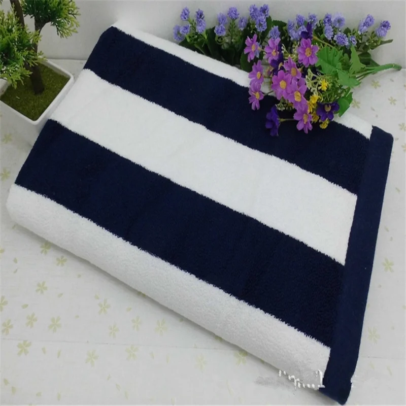 Wholesale 100% Cotton Black And White Striped Beach Towel, Terry Cotton Beach Towel