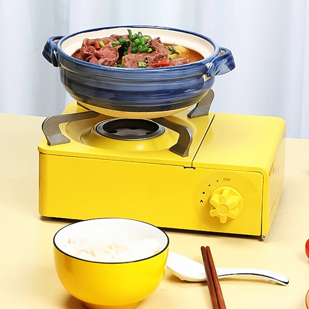 Outdoor Camping Mini Portable Gas Stove Windproof Stove Outdoor Picnic BBQ Fire Boiler