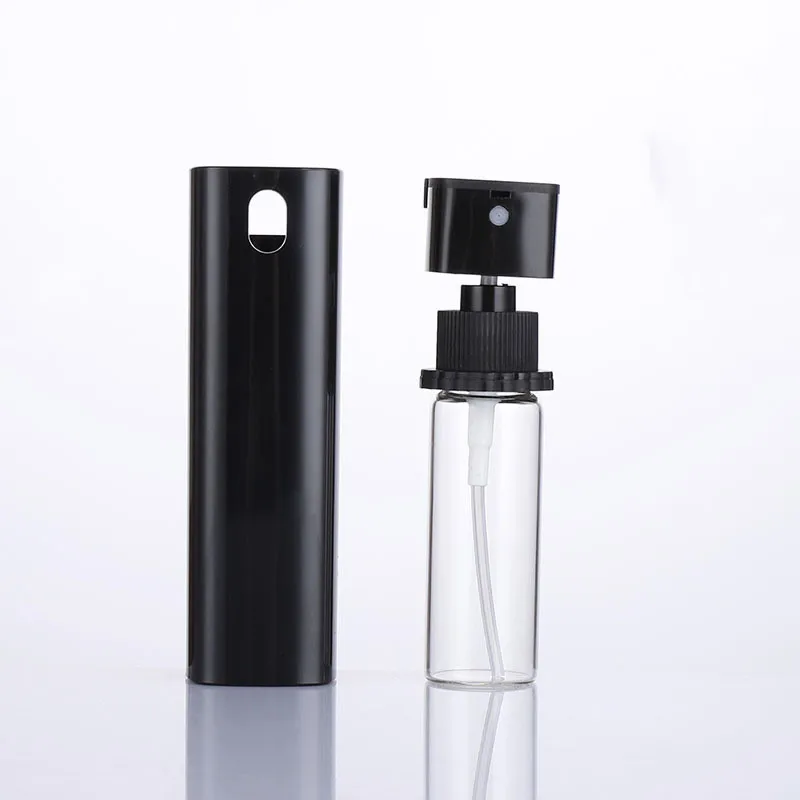 10ml Square Mini Travel Pocket Perfume Atomizer Alcohol Spray Glass Bottle with Plastic Cover Refillable Perfume Bottle