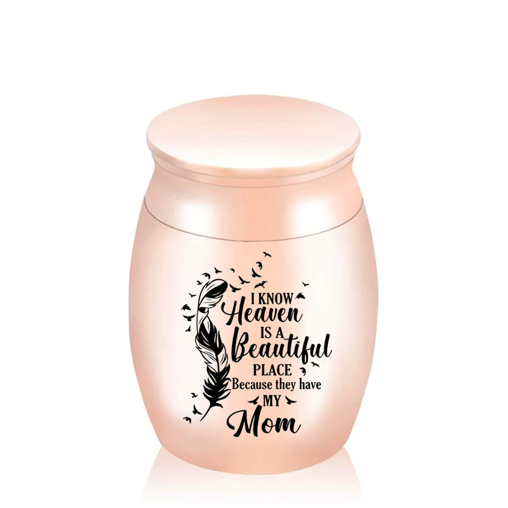 Cremation Ashes Holder for Human Ash Keepsake Funeral Memorial Urns-I Know Heaven Is a Beauty Place Because They Have My Mom