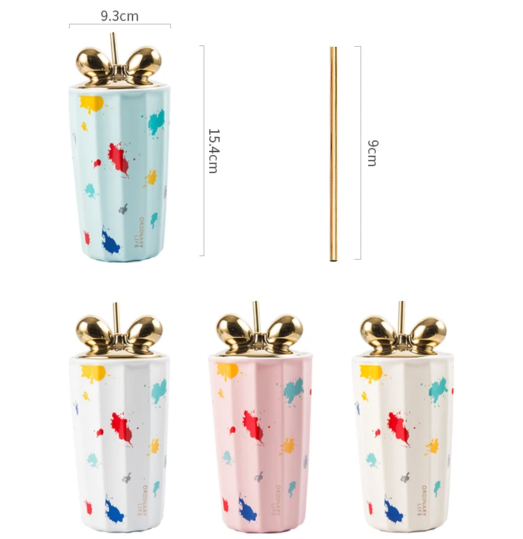 Flypeak Wholesale New Arrival Nordic Ceramic Mug Coffee Cup Porcelain Mug Fashion Luxury Ceramic Mug With Lid And Spoon