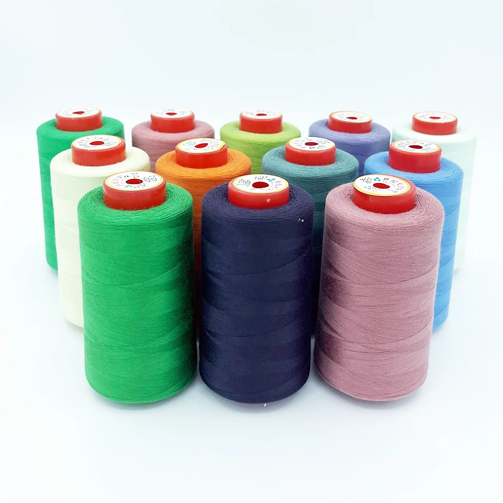 Dyed Colors 100% Polyester Spun Thread For Garments 40S/2 5000Y/Cone