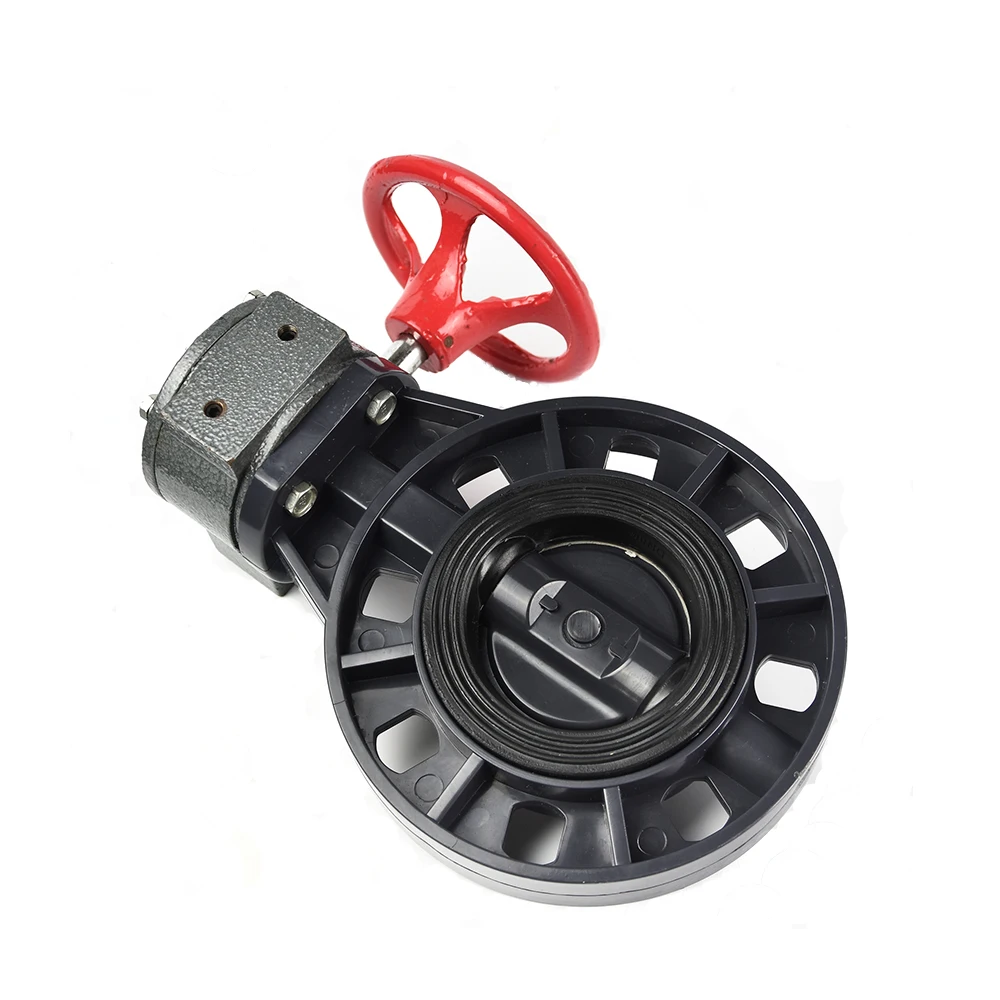 Upvc plastic valve butterfly valve (gear) with actuator