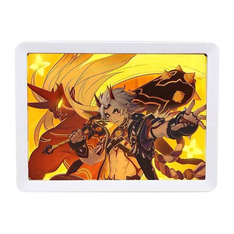 Прямая поставка мультяшная 3d лампа для резьбы по бумаге светодиодная картина Аниме фигурки фоторамка светодиодный ночник прикроватный аниме световой короб