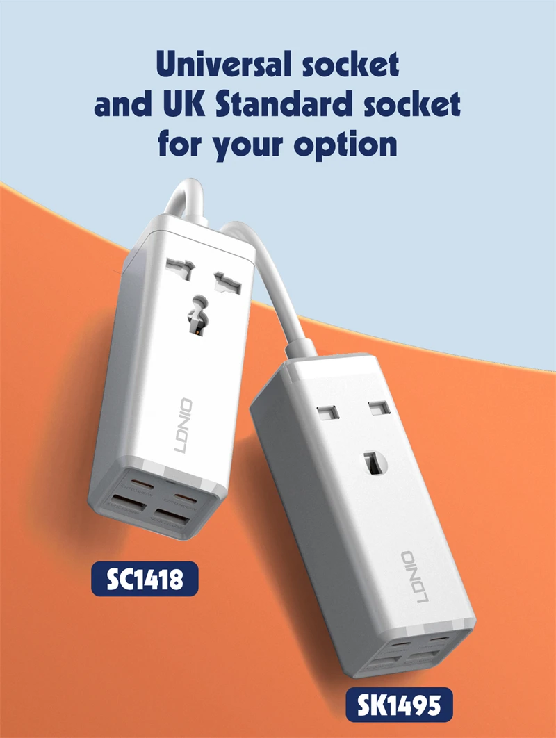 LDNIO SC1418 international travel adaptor 65w power strip with multi outlets and usb charger shop power strip