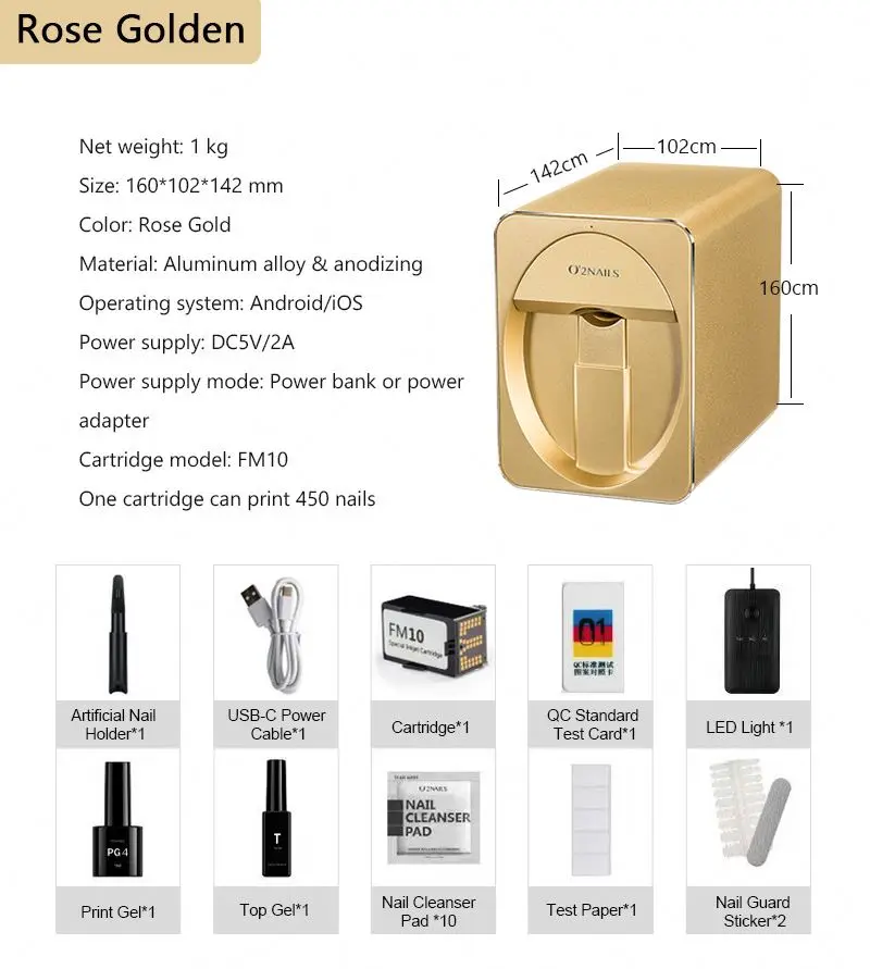 Automatic 3D Smart Digital Nail Printer DIY Intelligent Finger Nail Machine Painter Mini Nail Printing Machine