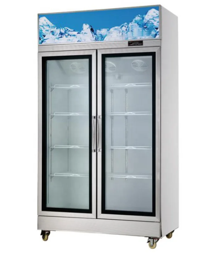 Chinese Provider Special Sale New Model double door upright glass door display freezer for  Beverage display