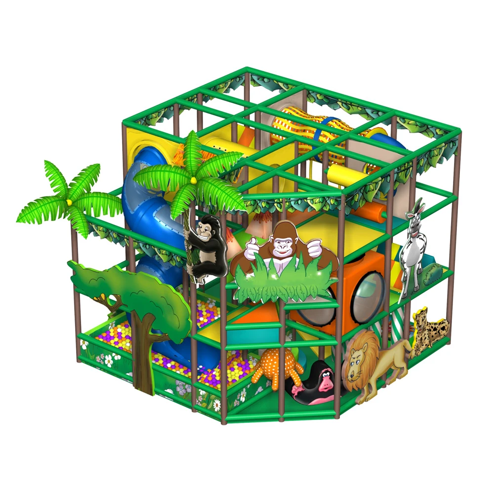 
Jungle Theme Kids Small Indoor Playground Soft Kids Playhouse For Home 