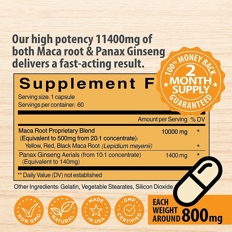 In Stock La Molina Butt Enhancement With Weight Gain Pill Root Tablet Maca Extract Capsule Private Label