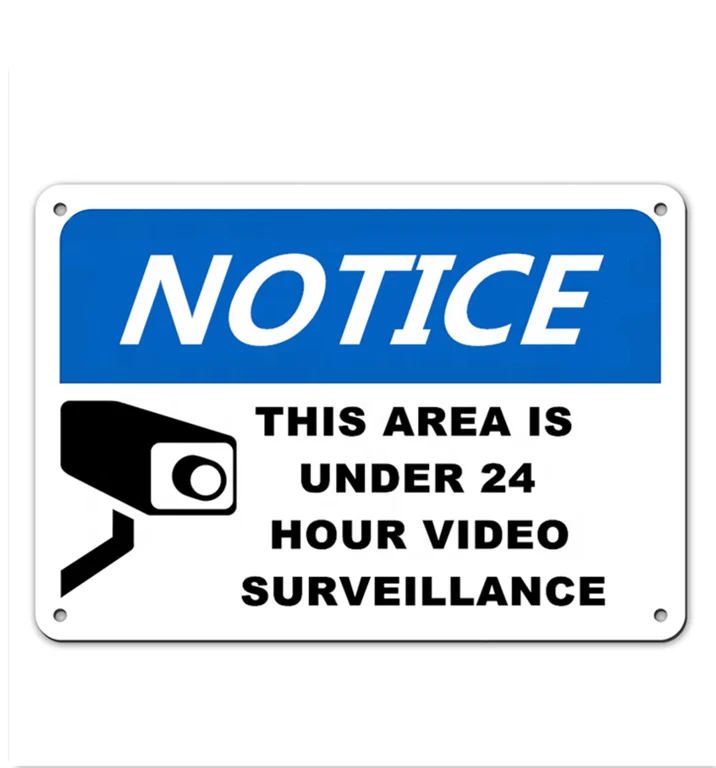 Alumetal 7 by 10 inch Warning Security Cameras 24 Hour Video Surveillance Sign Rust-Free Aluminum UV Protected Fade-Resistant