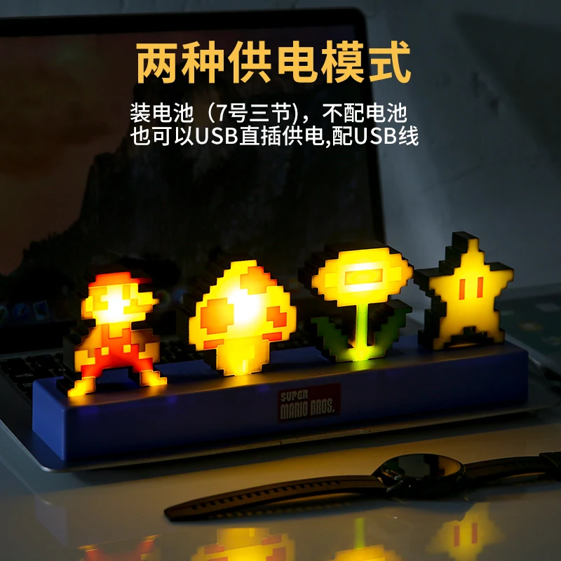 Светодиодный светильник Lampstand игровые аксессуары для PS4 PS5 игра Super Mario лампа знак Звуковое управление декоративная красочные